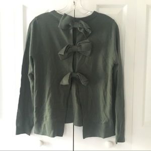 Women's green bow sweater